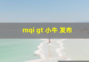 mqi gt 小牛 发布